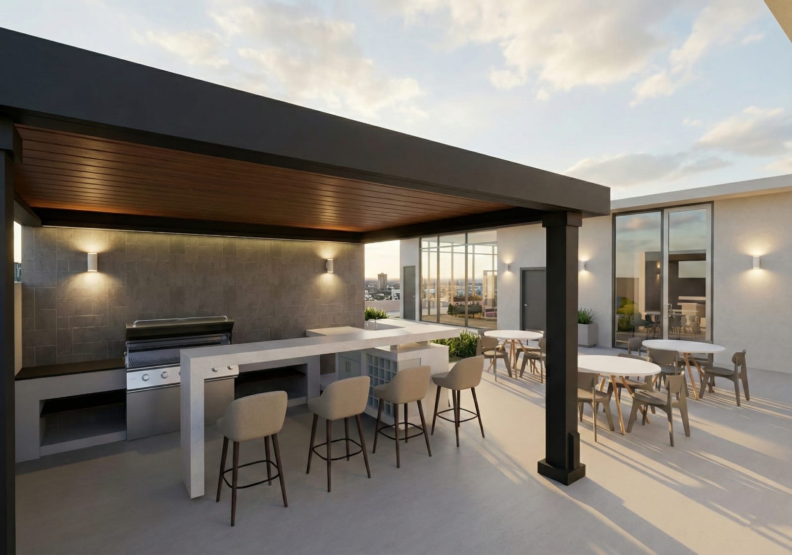 Área de BBQ rooftop