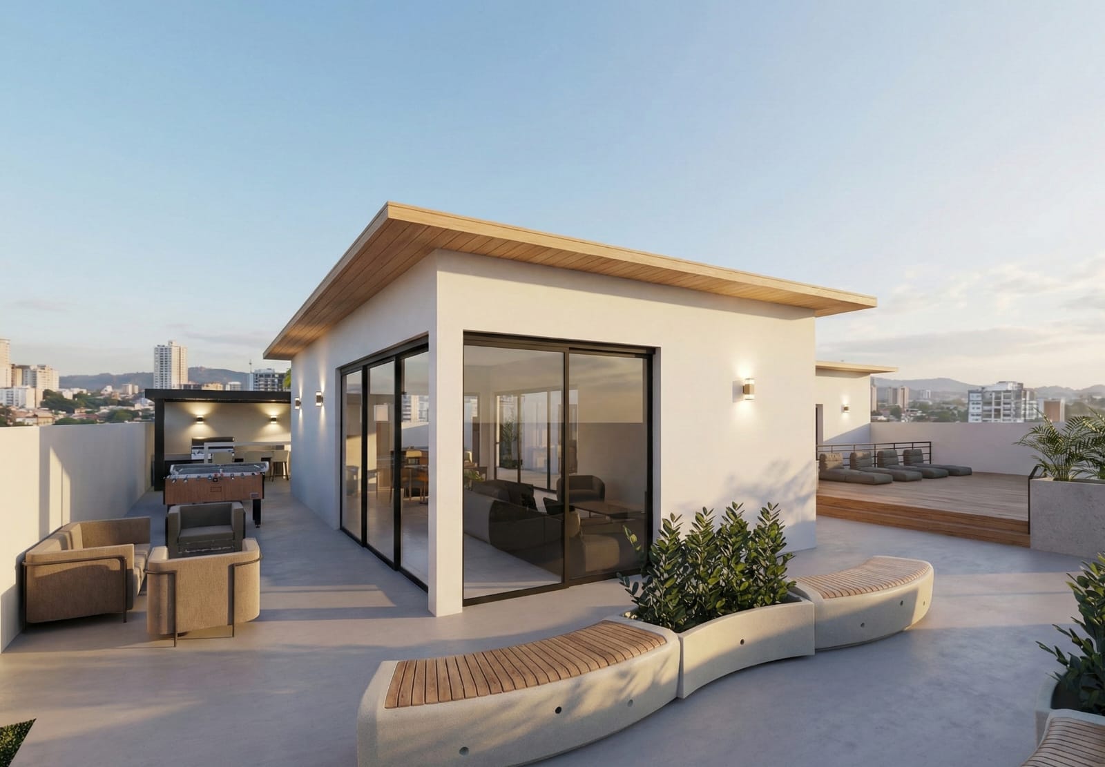 Deck rooftop con vistas